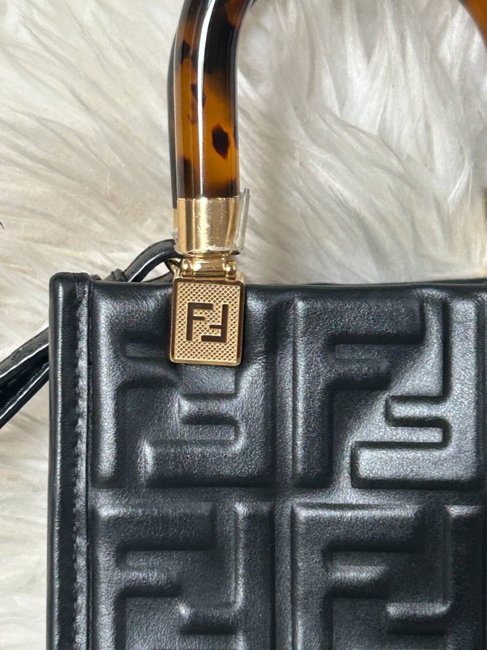 Fendi Vitello Embossed Mini F Sunshine Tote - Picture 3 of 14